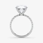 Diamond ring with a clear gemstone on a white background