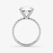 Diamond ring with a clear gemstone on a white background