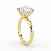 Round Cut Lab Grown Diamond Engagement Ring in 18K Yellow Gold - Solitaire Style
