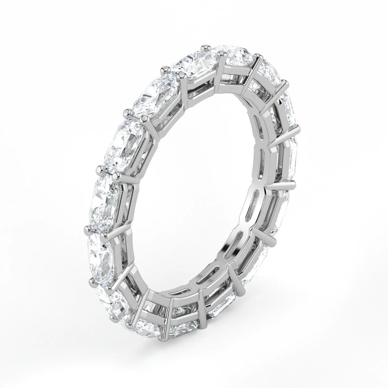 Radiant Cut Lab Grown Diamond Eternity Wedding Ring in Platinum