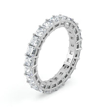 Princess Cut Lab Grown Diamond Eternity Wedding Ring in Platinum