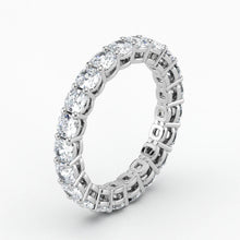 Cushion Cut Lab Grown Diamond Eternity Wedding Ring in 18K White Gold