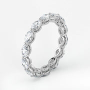 Marquise Cut Lab Grown Diamond Eternity Wedding Ring in 18K White Gold