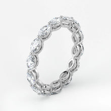 Marquise Cut Lab Grown Diamond Eternity Wedding Ring in 18K White Gold