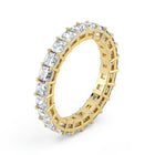 Princess Cut Lab Grown Diamond Eternity Wedding Ring in 18K Yellow Gold