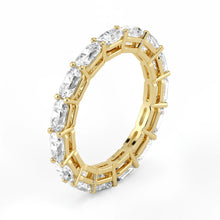 Radiant Cut Lab Grown Diamond Eternity Wedding Ring in 18K Yellow Gold