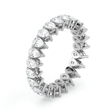 Pear Cut Lab Grown Diamond Eternity Wedding Ring in 18K White Gold