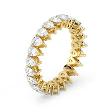 Pear Cut Lab Grown Diamond Eternity Wedding Ring in 18K Yellow Gold
