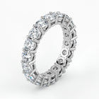 Round Cut Lab Grown Diamond Eternity Wedding Ring in 18K White Gold