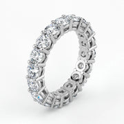 Round Cut Lab Grown Diamond Eternity Wedding Ring in 18K White Gold