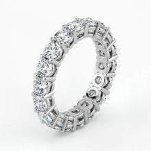 Round Cut Lab Grown Diamond Eternity Wedding Ring in 18K White Gold