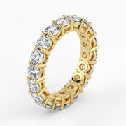 Round Cut Lab Grown Diamond Eternity Wedding Ring in 18K Yellow Gold