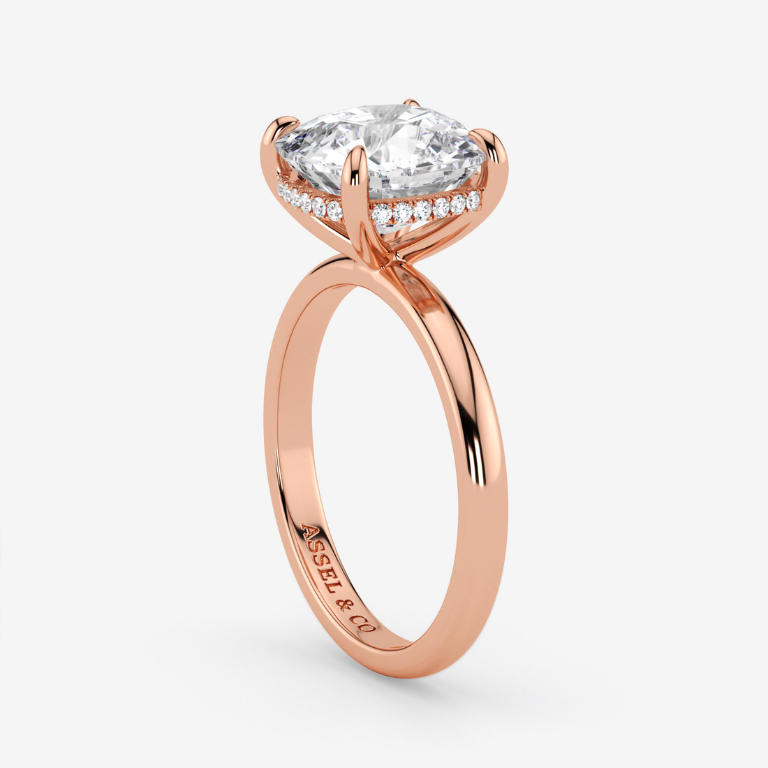 Classic Engagement Ring - Hidden Halo Style