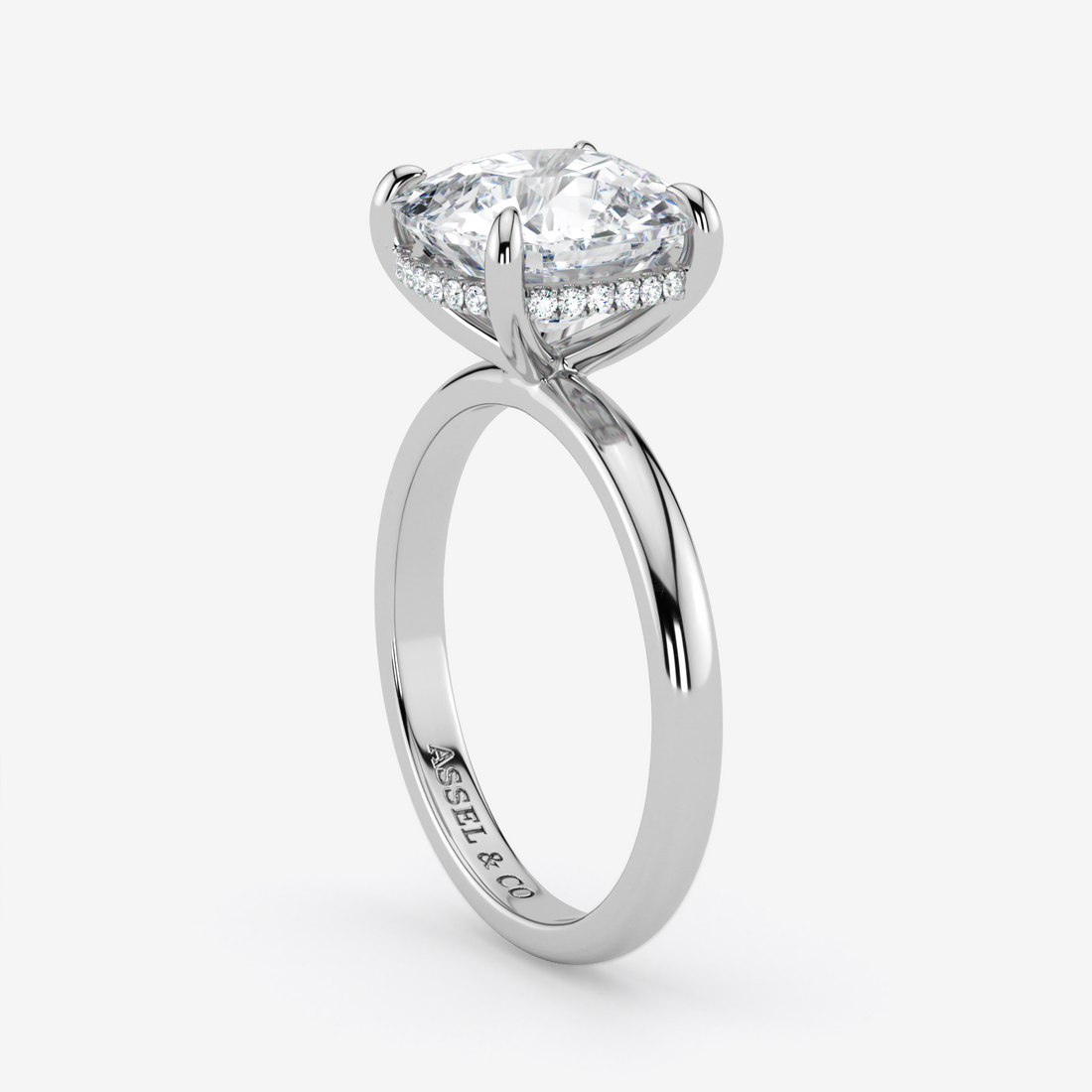 Classic Engagement Ring - Hidden Halo Style