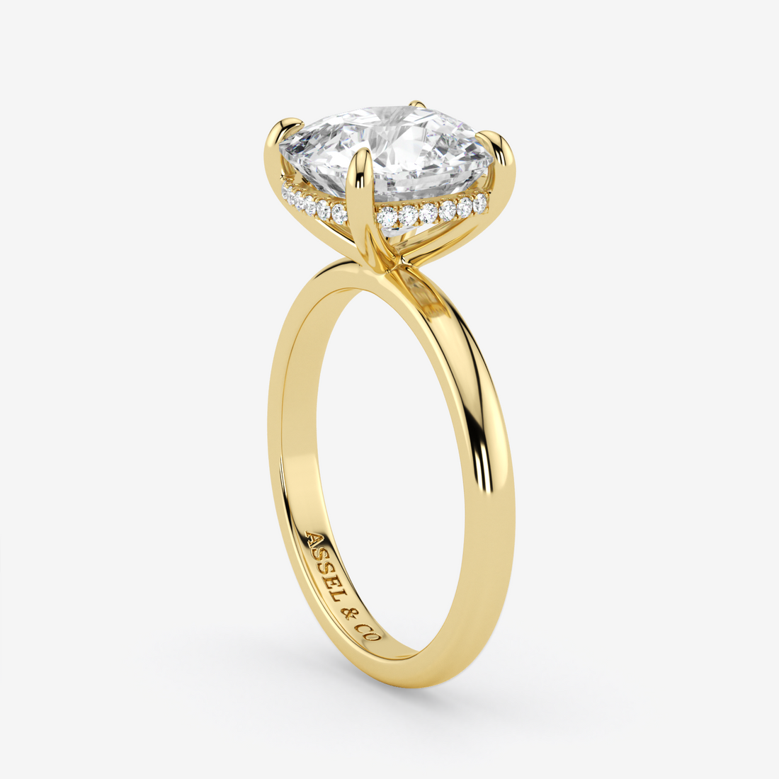 Classic Engagement Ring - Hidden Halo Style