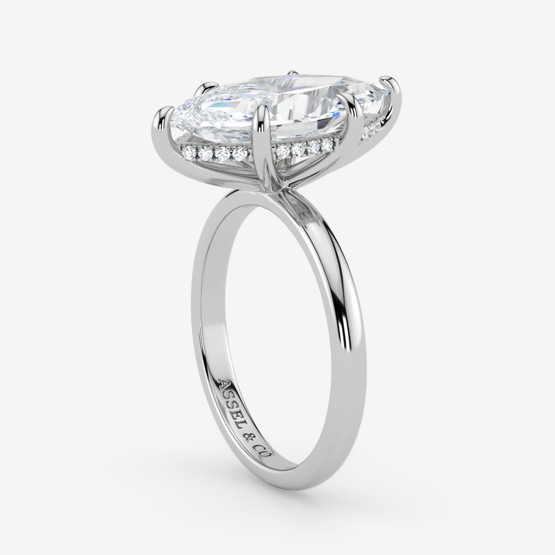 Classic Engagement Ring - Hidden Halo Style