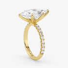 Marquise Cut Lab Grown Diamond Engagement Ring in 18K Yellow Gold - Pave Style