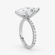 Marquise Cut Lab Grown Diamond Engagement Ring in Platinum - Pave Style