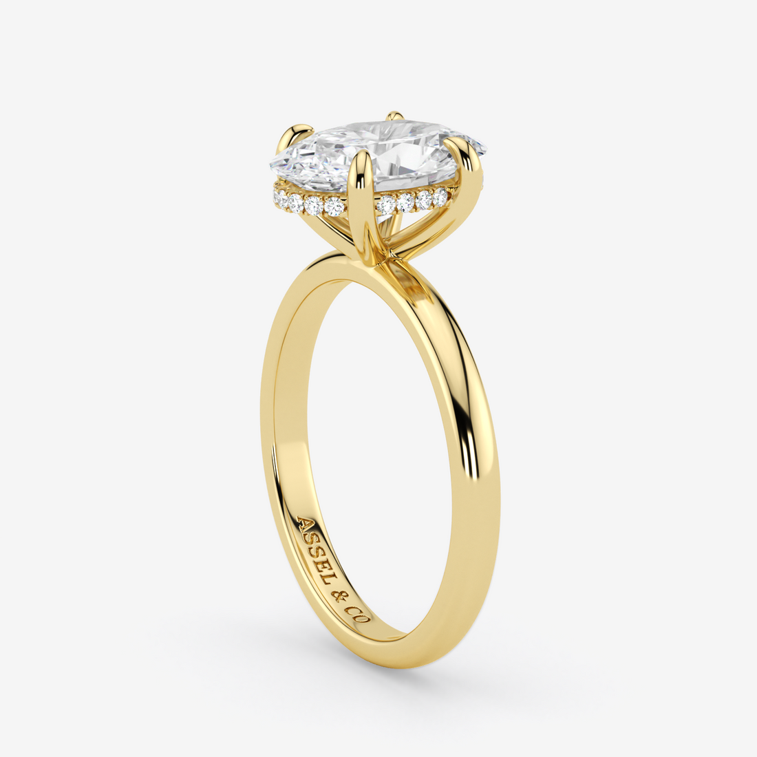 Classic Engagement Ring - Hidden Halo Style