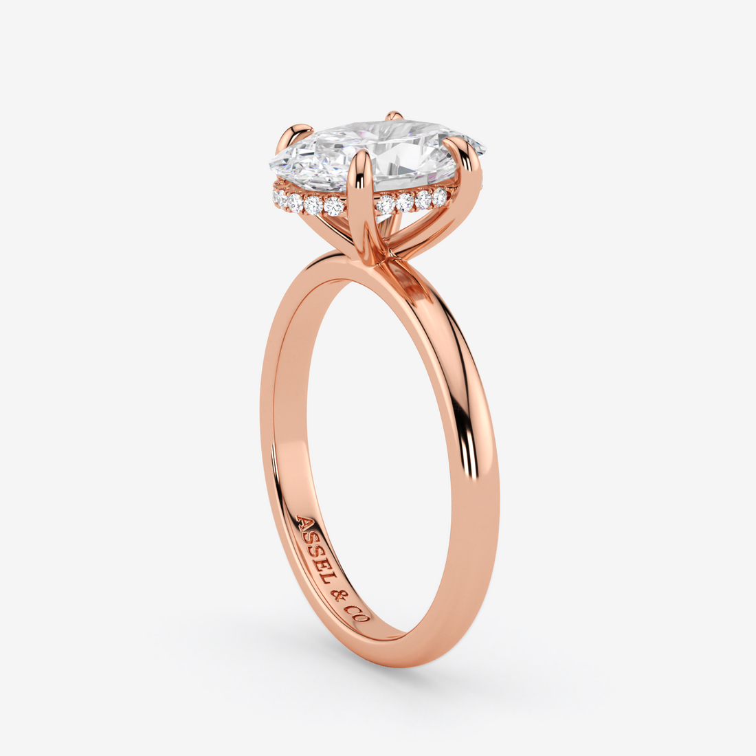 Classic Engagement Ring - Hidden Halo Style