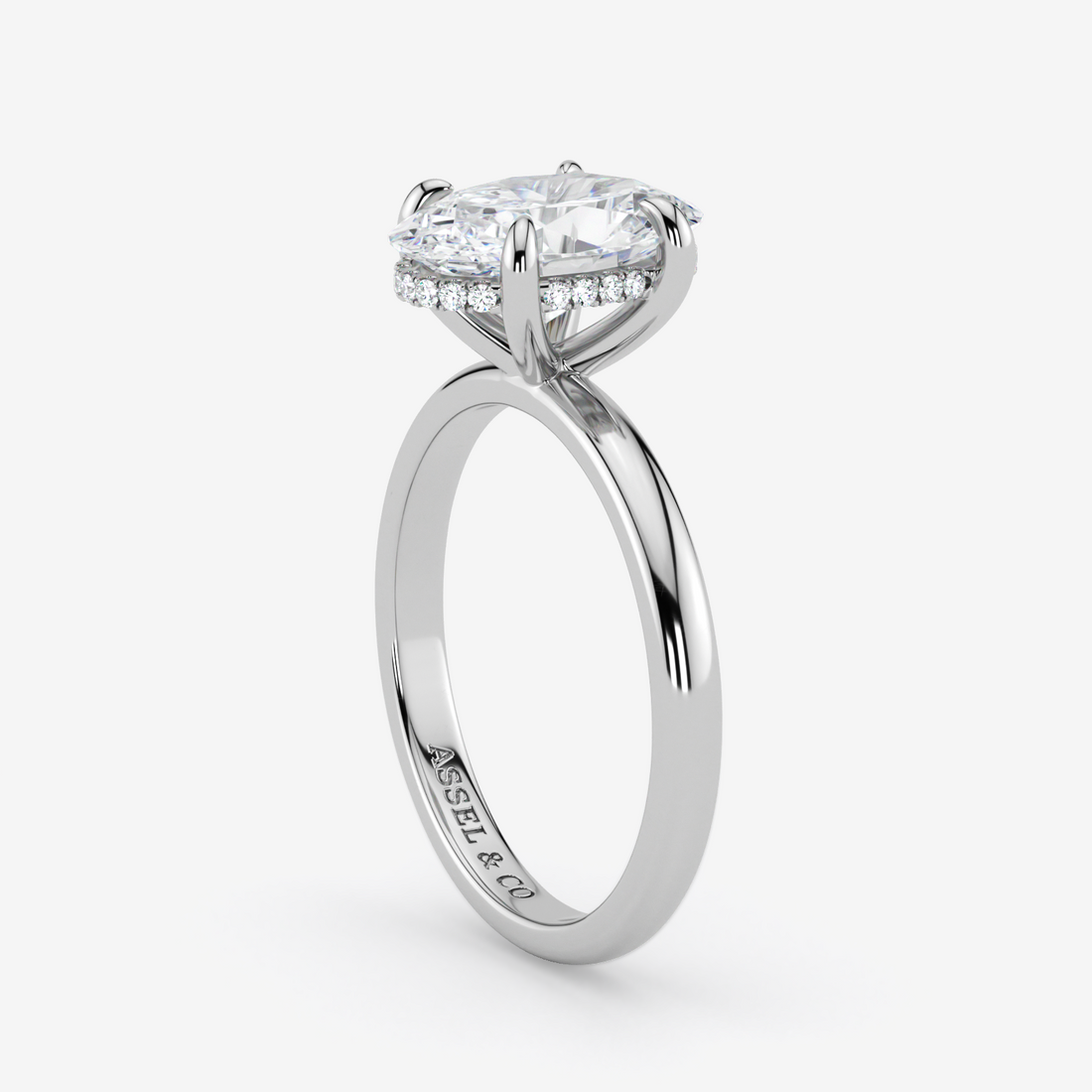 Classic Engagement Ring - Hidden Halo Style