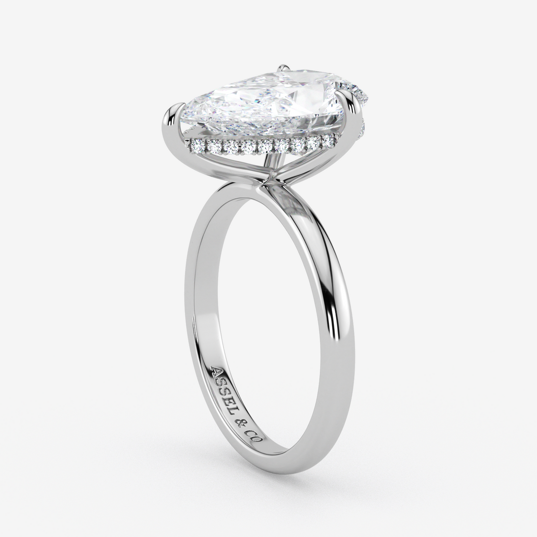 Classic Engagement Ring - Hidden Halo Style