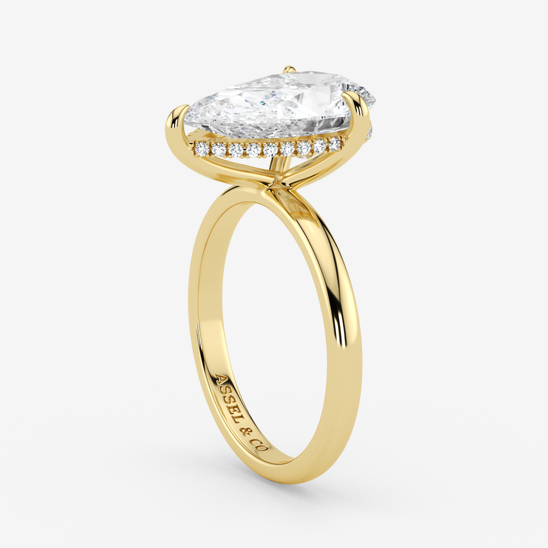 Classic Engagement Ring - Hidden Halo Style