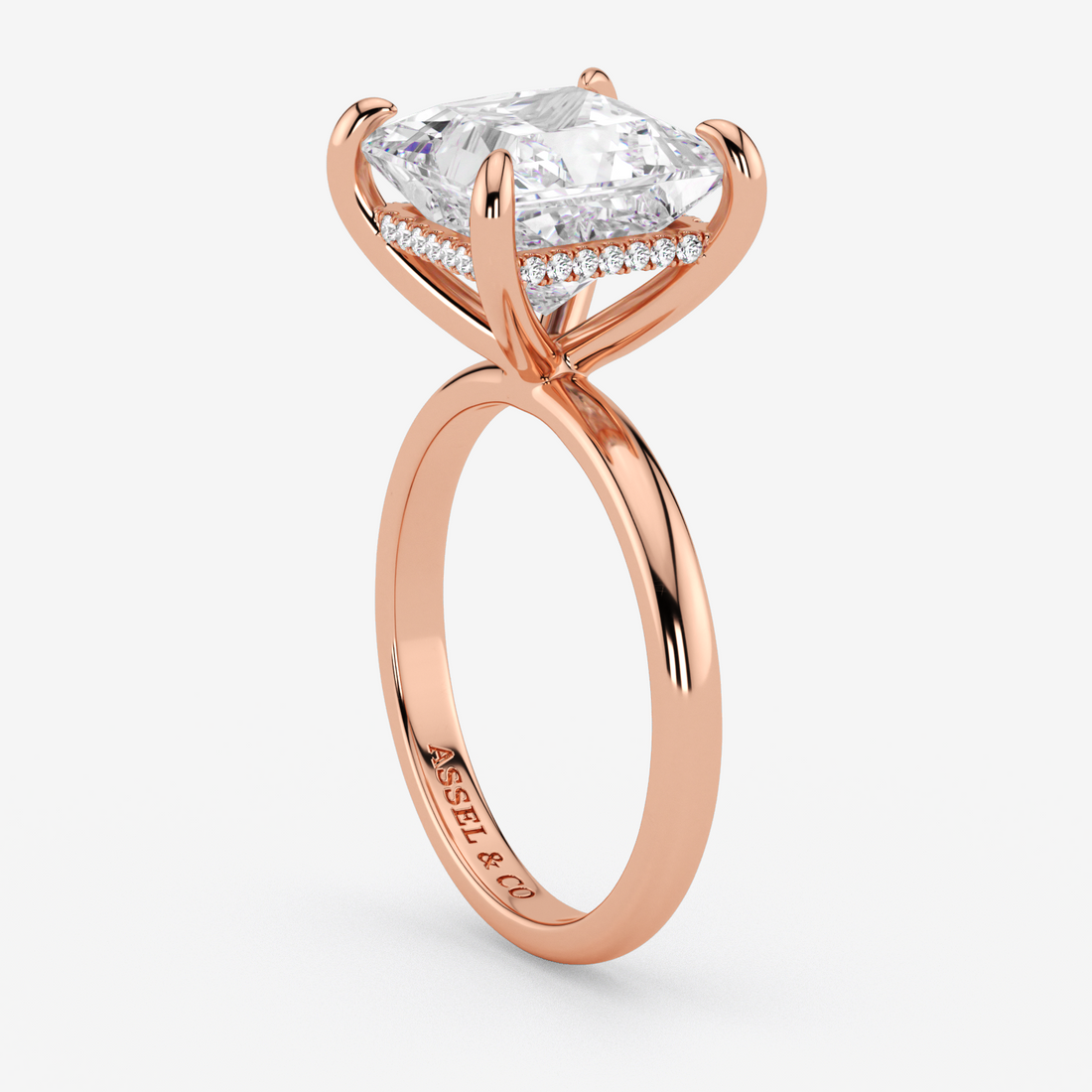 Classic Engagement Ring - Hidden Halo Style