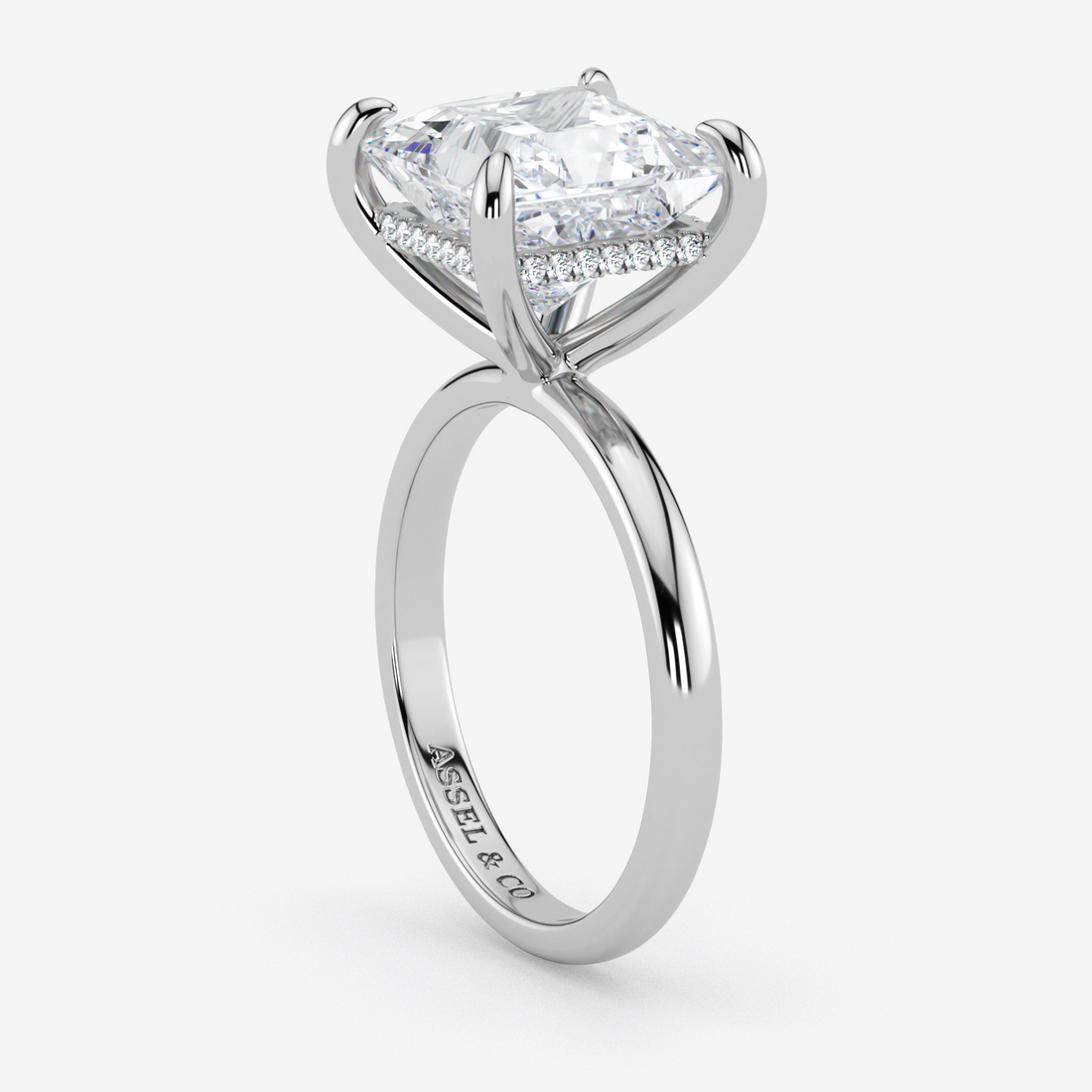 Classic Engagement Ring - Hidden Halo Style