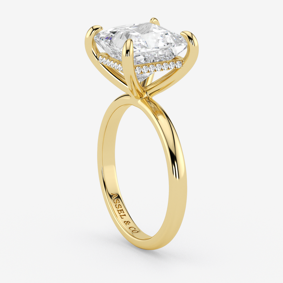 Classic Engagement Ring - Hidden Halo Style