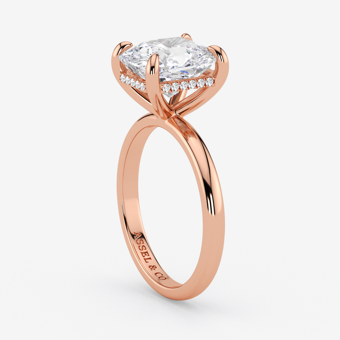 Classic Engagement Ring - Hidden Halo Style