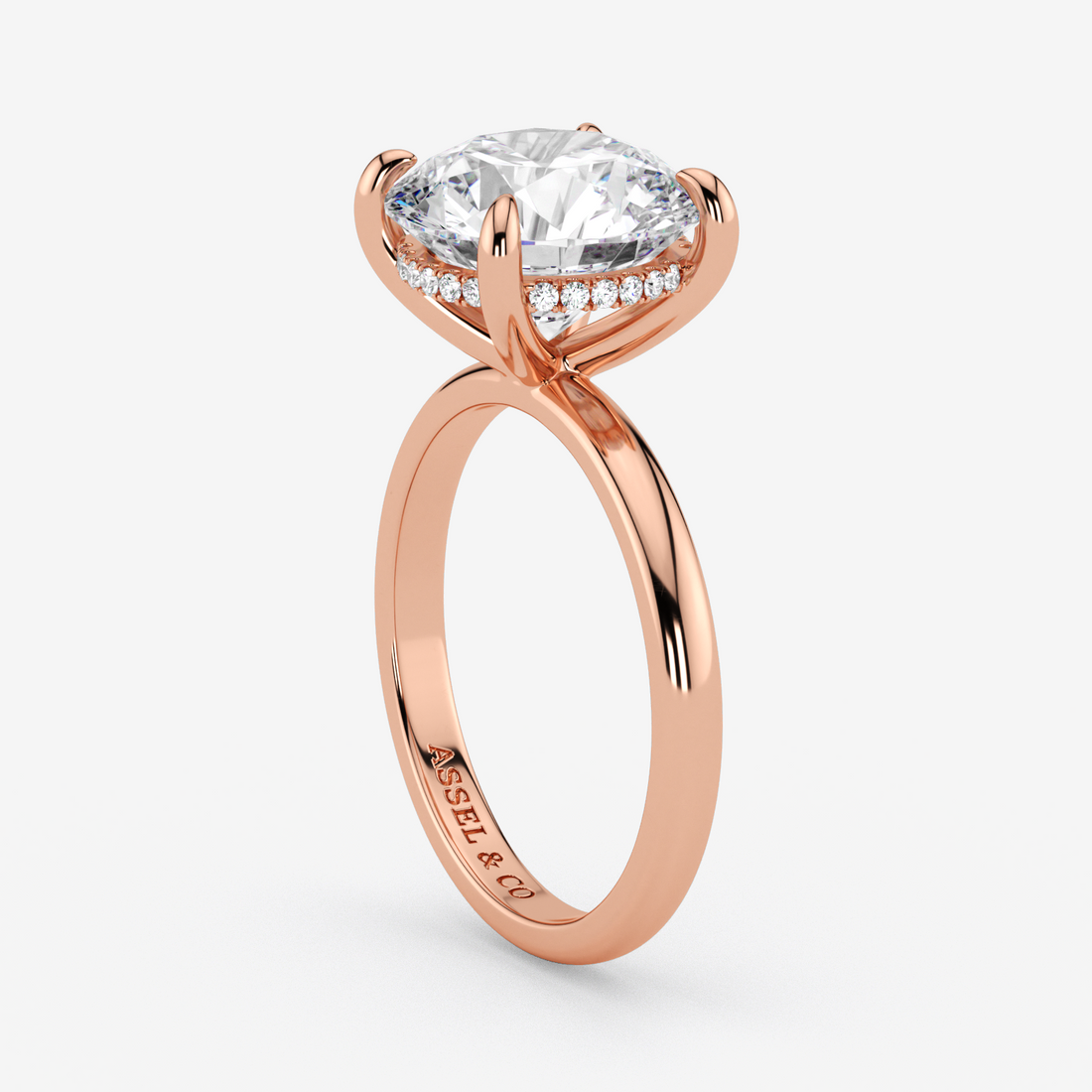 Classic Engagement Ring - Hidden Halo Style