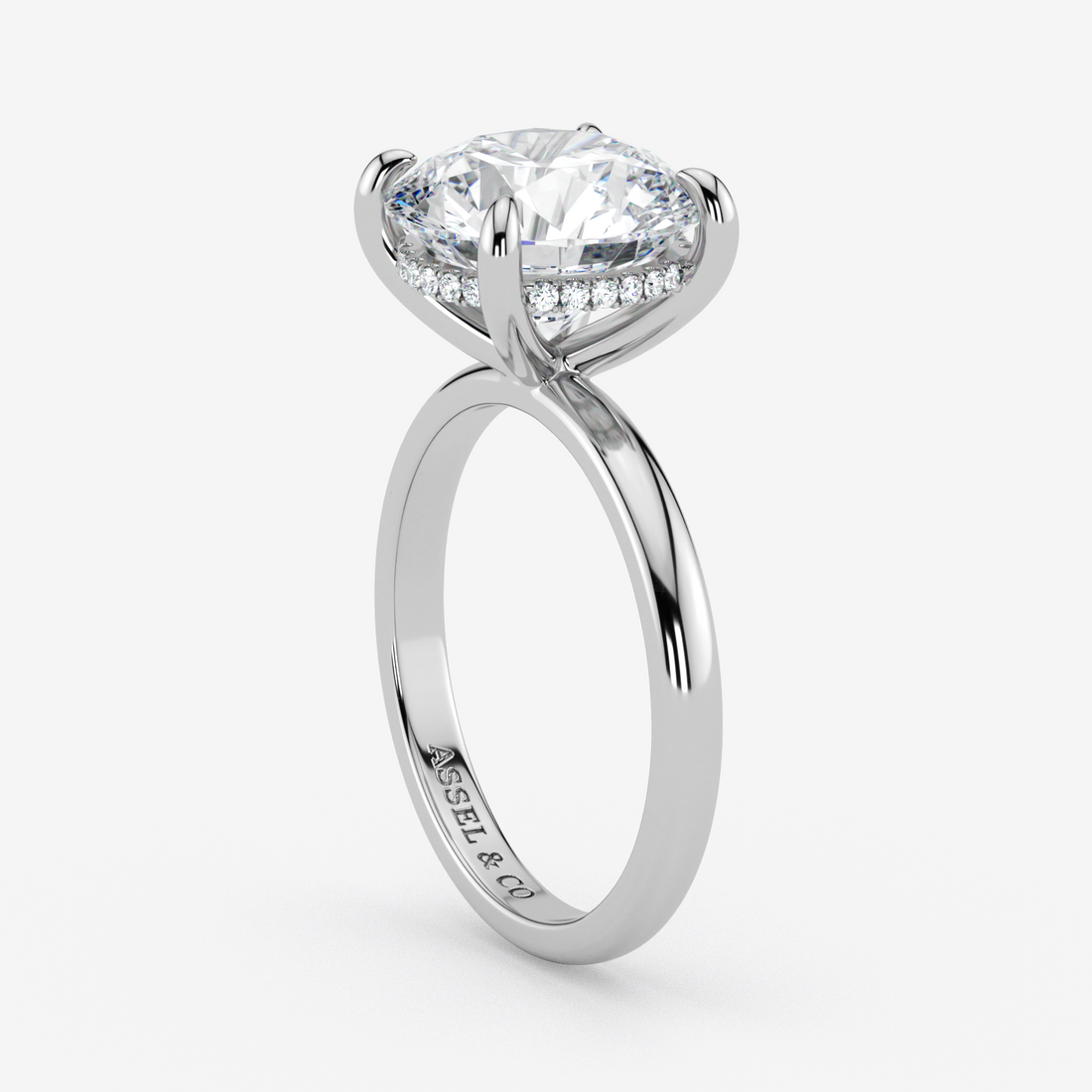 Classic Engagement Ring - Hidden Halo Style