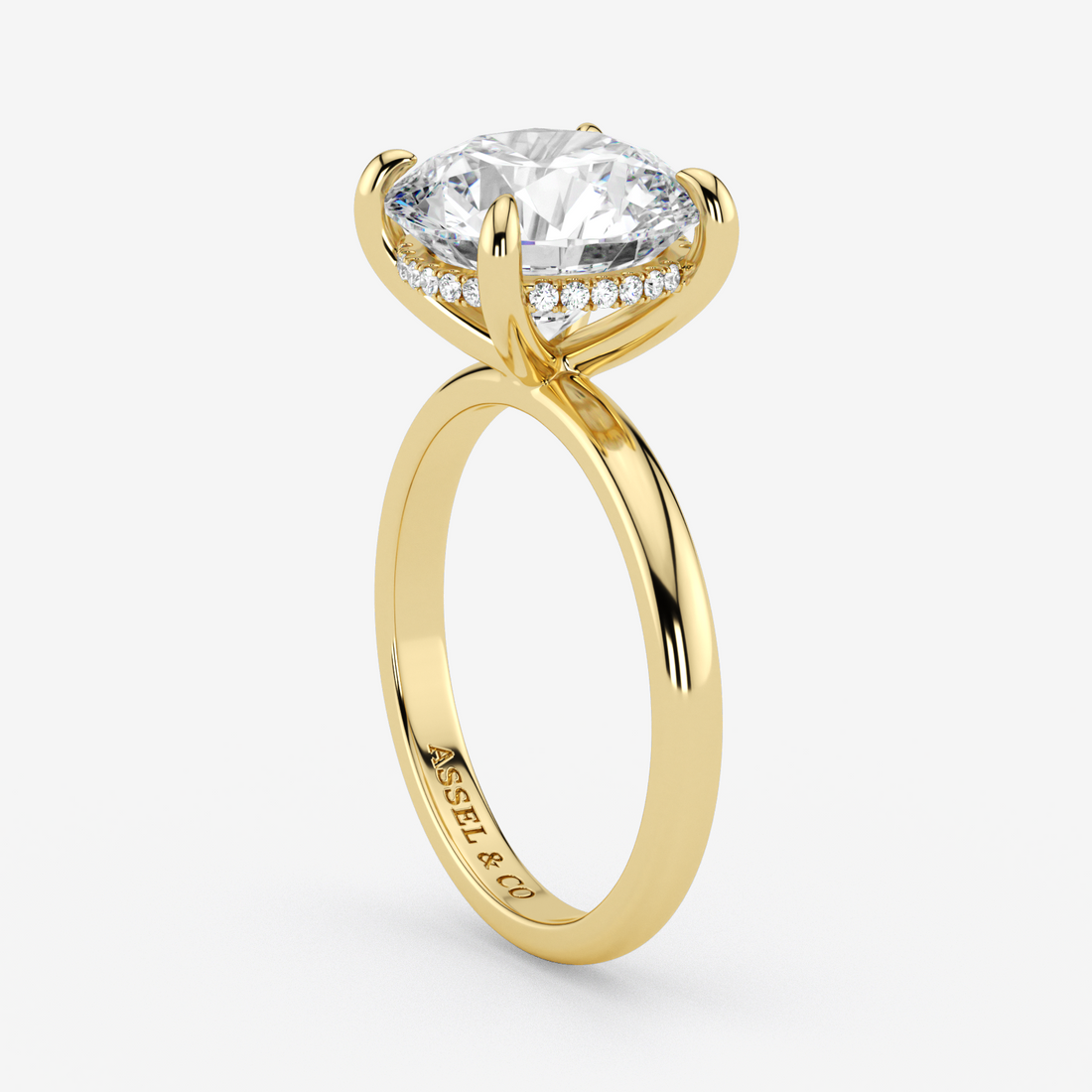 Classic Engagement Ring - Hidden Halo Style