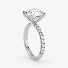 Round Cut Lab Grown Diamond Engagement Ring in Platinum - Pave Style