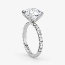Round Cut Lab Grown Diamond Engagement Ring in Platinum - Pave Style