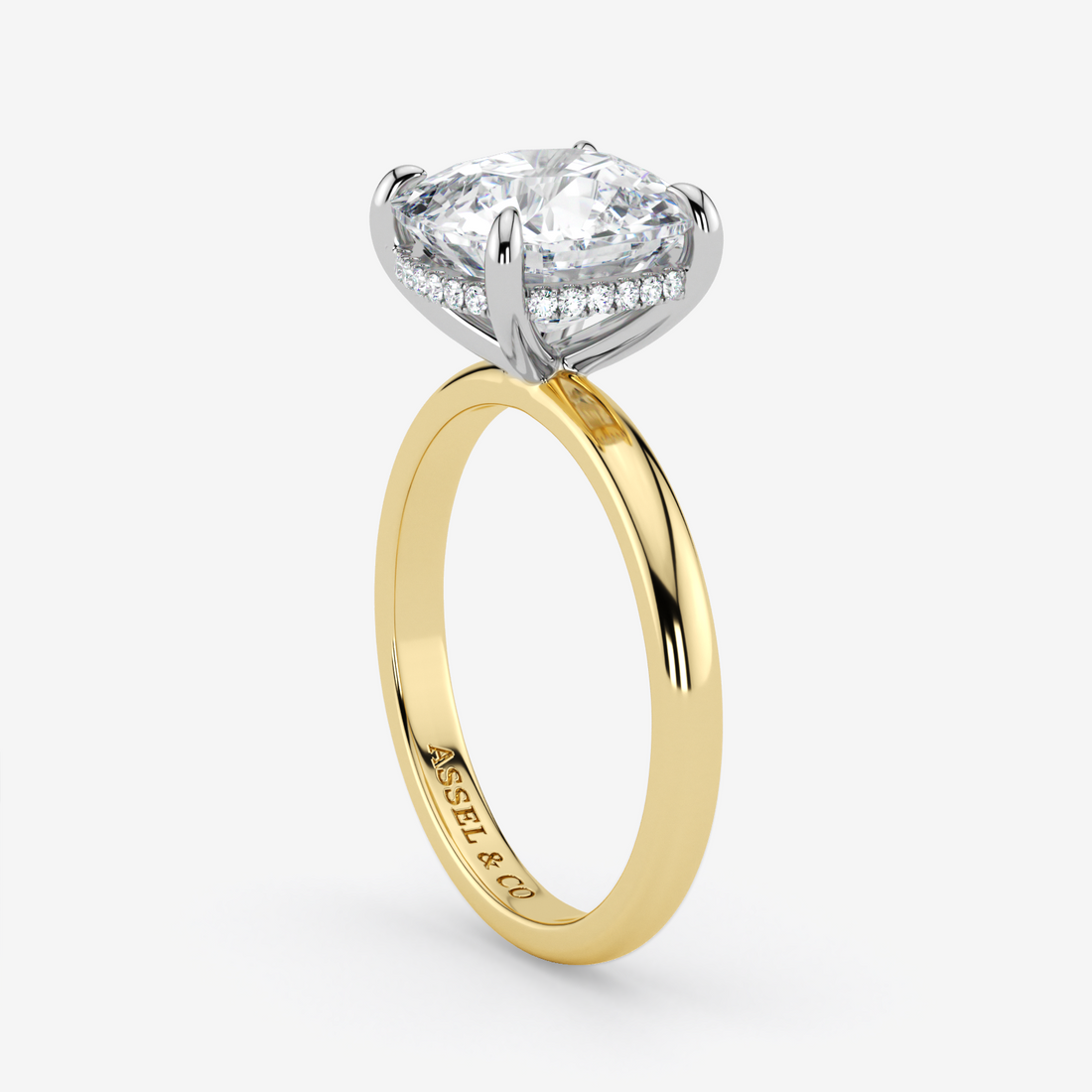 Classic Engagement Ring - Hidden Halo Style