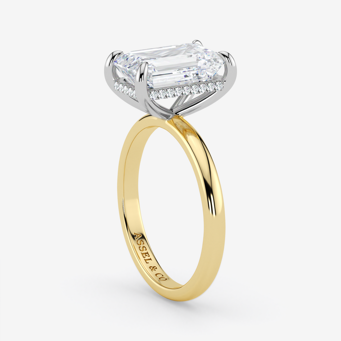 Classic Engagement Ring - Hidden Halo Style