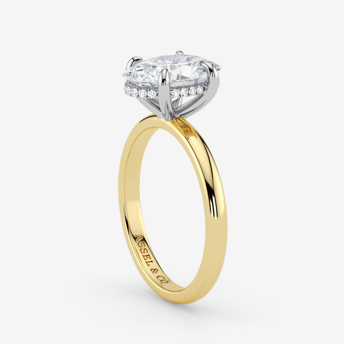 Classic Engagement Ring - Hidden Halo Style