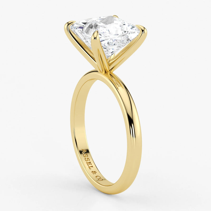Princess Cut Lab Grown Diamond Engagement Ring in 18K Yellow Gold - Solitaire Style