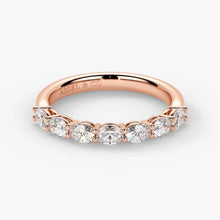 Oval Cut Lab Grown Diamond Half-Paved Wedding Band Wedding Ring in 18K Rose Gold
