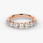 Round Cut Lab Grown Diamond Half-Paved Wedding Band Wedding Ring in 18K Rose Gold