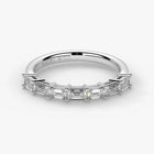 Emerald Cut Lab Grown Diamond Half-Paved Wedding Band Wedding Ring in Platinum