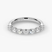 Oval Cut Lab Grown Diamond Half-Paved Wedding Band Wedding Ring in 18K White Gold