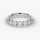 Round Cut Lab Grown Diamond Half-Paved Wedding Band Wedding Ring in Platinum