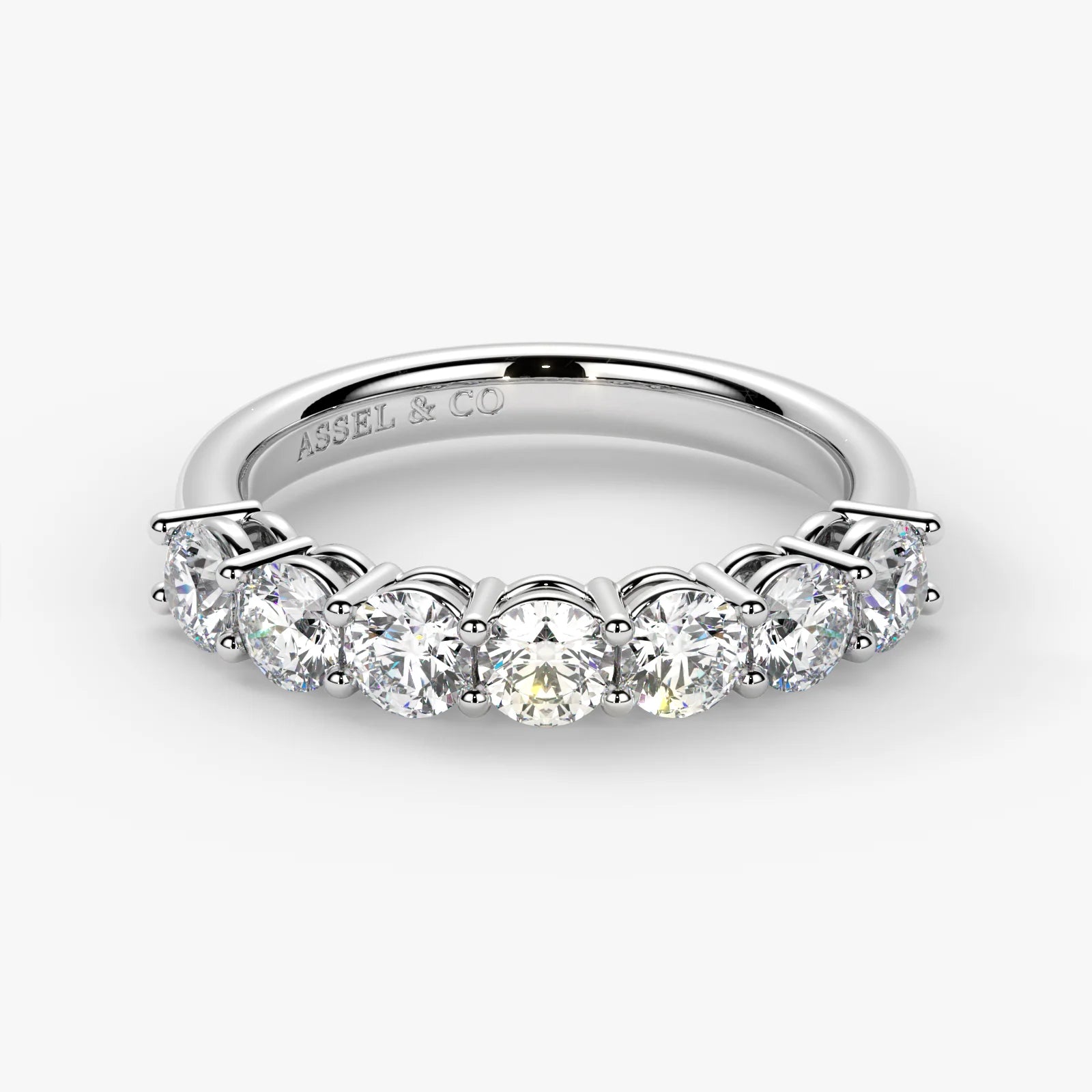 Round Cut Lab Grown Diamond Half-Paved Wedding Band Wedding Ring in Platinum