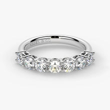 Round Cut Lab Grown Diamond Half-Paved Wedding Band Wedding Ring in Platinum