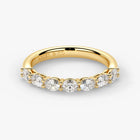 Oval Cut Lab Grown Diamond Half-Paved Wedding Band Wedding Ring in 18K Yellow Gold