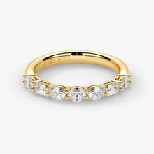 Oval Cut Lab Grown Diamond Half-Paved Wedding Band Wedding Ring in 18K Yellow Gold