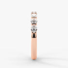 Oval Cut Lab Grown Diamond Half-Paved Wedding Band Wedding Ring in 18K Rose Gold